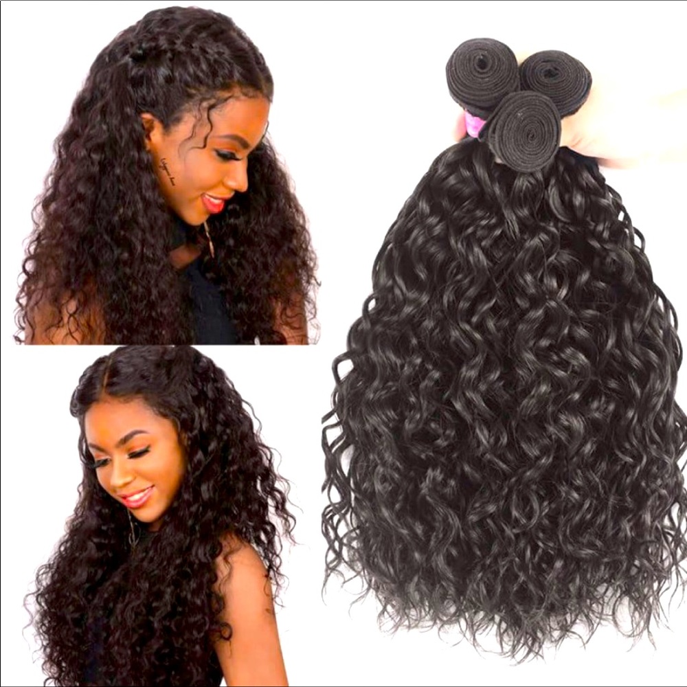 3 Bundles water wave virgin hair Brazilian